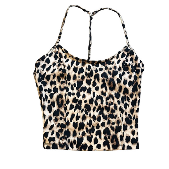 Victoria's Secret Tops - VICTORIA’S SECRET TAN & BLACK CHEETAH PRINT CROP WITH SILVER RING BACK DETAIL